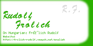 rudolf frolich business card